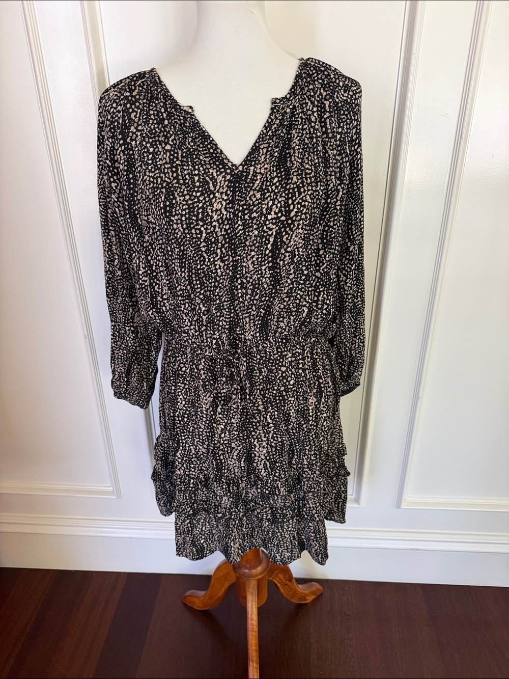 Z Supply Black and Cream Printed Dress
